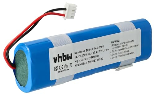 vhbw Akku kompatibel mit Ecovacs Deebot Ozmo Slim 10 DK36, 10 DN520, 10 DN55 Staubsauger Home Cleaner Heimroboter (2600mAh, 14,4V, Li-Ion)