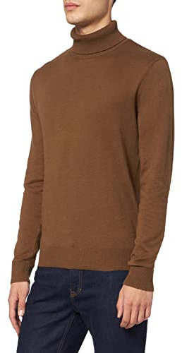 JACK & JONES Herren Jjeemil Knit Roll Neck Noos Pullover, Desert Palm, S EU