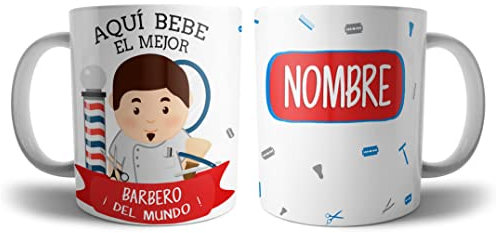 Kartoon Kase Taza Barbero Original Personalizada con Nombre | Mejor del Mundo Taza Profesiones de Cafe Desayuno para Regalar (Barbero)
