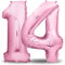 envami® Geburtstagsdeko Mädchen 14 Jahre XXL - 14 Geburtstag Deko Rosa 101CM - Deko 14 Geburtstag Mädchen - Luftballon 14. Geburtstag Mädchen - Geburtstag Zahlen - Folienballon 14 Geburtstag Helium