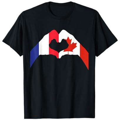 Drapeau Love France et Canada combinés T-Shirt