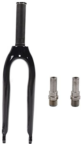 Forcella MTB Rigida per Freno a Disco, Forcella Anteriore in Fibra di Carbonio per Bicicletta Pieghevole con Viti per Freno V Brake C da 20 Pollici (Lucido)