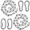 Anseom 2 Pcs 304 Catena in Acciaio Inox 60cm Catenina di Ferro per Cestini Appesi con Moschettoni Catena Prolunga per Poltrona Sospesa per Altalene