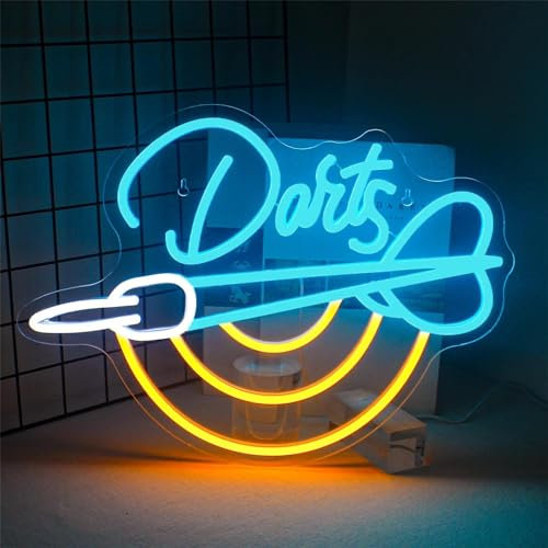 FINOTI Darts Neon Sign Game Room Darts neon light Man Cave Bar Party Children's room Luminous sign led sign home art wall decoration USB With Switch