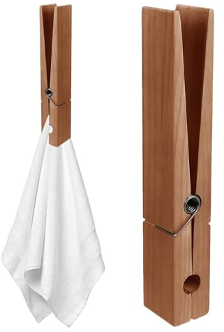 Pinces À Linge Géantes - 30cm Pinces À Linge en Bois Auto-adhésive, Pinces À Serviette De Plage, Pince Linge pour Chaises Longues De Plage, Pinces À Linge pour Suspendre Les Vêtements