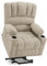 M MCombo Fernsehsessel mit Aufstehhilfe Elektrisch, Verbreiterte Rückenlehne Sessel mit Aufstehhilfe, Massage & Heizung, Relaxsessel mit Liegefunktion bis 145° USB 7102 (Stoff, Beige)