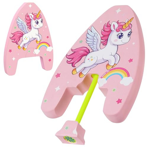 MoKo Kinder-Schwimmbrett, 2-in-1 Cartoon Schwimmen Kickboard mit Wasserpistole, Eva Schwimmen Kickboard Trainingsausrüstung Swim Float Schwimmtrainingsausrüstung Schwimm Board, Rosa Einhorn
