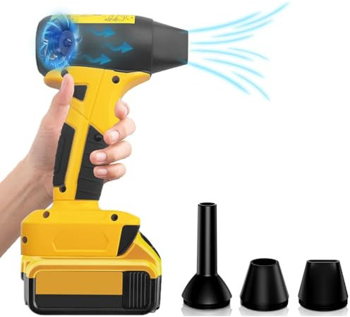 Souffleur à feuilles sans fil à 4 vitesses pour batterie Dewalt 20 V Li-ion, 130 000 tr/min, super mini ventilateur à jet pour Dewalt pour clavier d'ordinateur de voiture (sans batterie)