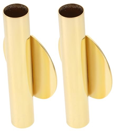 SEWACC 2stücke Wandvase für Blumen aus Metall Goldfarben mit Selbstklebendem Aufhänger für Wände Wiederverwendbar für Künstliche Blumen und Trockenblumen Boho-Stil Röhrenförmig
