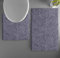 LuxUrux Bath Mat, Luxury Chenille (2-Piece) Bath Mat Set, Soft Plush Anti-Slip Bath Rug + Toilet Mat.1'' Microfiber Shaggy Carpet, Super Absorbent (Curved Set Small, Dark Grey)