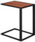 Homcom Petit Meuble Table d'appoint pour canapé Table latérale en forme de C Structure en métal et plateau en bois MDF 40,6 x 50,8 x 63,5 cm Couleur noyer