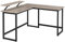 VASAGLE Schreibtisch in L-Form, Ecktisch mit Bildschirmhalterung, zum Lernen, Spielen, Arbeiten, platzsparend, verstellbare Beine, Metallrahmen, einfache Montage, Grège und Schwarz LWD056B02
