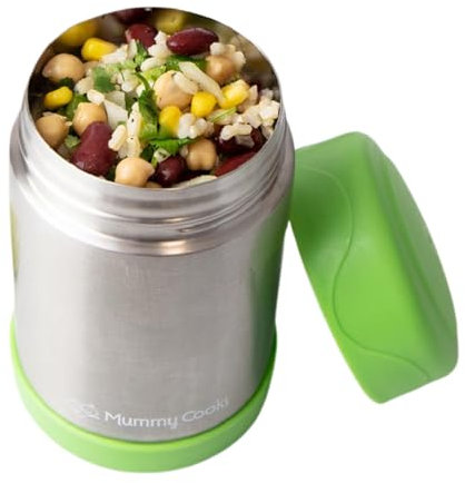Mummy Cooks 450ml Insulated Food Flask (450ml Food Flask Green)