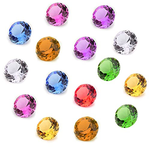 OMIGA 15 Stücke Brillanten Glasdiamanten Transparent Kristall 20 MM Klare Kristalledelsteine für Vase Füller Weihnachten Hochzeit Geburtstag Party (Farbe)