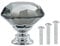 Vandicka 20 Pack 30mm Crystal Glass Cabinet Door Knobs Wardrobe Cupboard Dresser Drawer Pull Handles (Grey Diamond + Chrome Base) with Screws in 3 Sizes