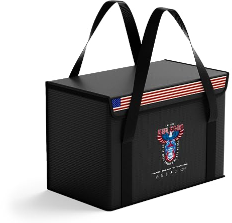 HulkGoo 12V 100Ah LiFePO4 Lithium Battery Fireproof Safe Bag Large Capacity Explosion-Proof Battery Storage Box (14 * 9.5 * 7.8 inch)