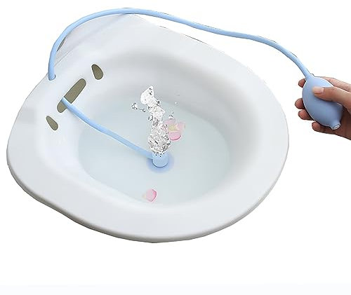 CUTTE WC Universale Bidet di Lavaggio, Sitz Baths Lavello per WC per Cure Postpartum Anziani Disabili o Trattamento delle Emorroidi Mitiga Le Infezioni Allevia L'infiammazione,White1,39x40cm