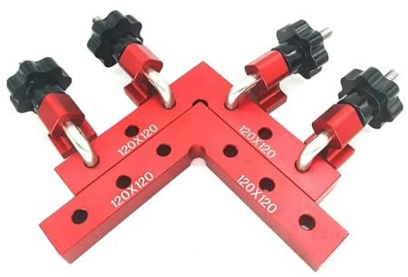 Bceer 90 Degree Right Angle Ruler Positioner 120/140MM 6PCS/Set Woodworker's Clamp Jigsaw Fixed Photo Frame Aluminum Alloy Fixing Clip(Color:120mm)