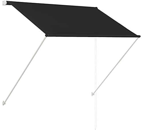ShCuShan Tenda da Sole Retrattile 100x150 cm Antracite,Tenda da Sole per Esterno Avvolgibile,Tenda da Sole a Bracci Estensibili con Telaio in Alluminio, Tettuccio Resistente al Sole e Impermeabile e M