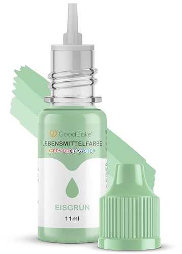 GoodBake Lebensmittelfarbe Eisgrün Pastell (11 ml) flüssig - farbintensiv, geschmacksneutral, vegan & zuckerfrei - Food Coloring für Tortendeko, Kuchenteig, Fondant, Kekse, Getränke, DIY