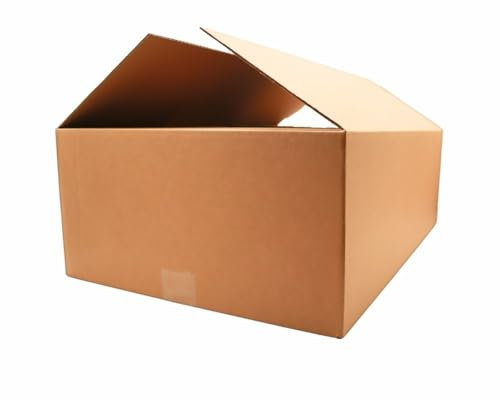 Faltkarton 520x390x290 mm Einwellig Braun | 420g/m² Kraftpapier Versandkarton für Versand | Quadratisch Versandkarton (40)