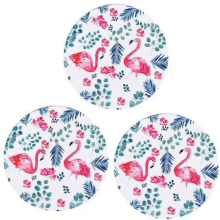 VILLFUL Tapis De Souris Rond Antidérapant Conçu Motif Flamant pour Bureau Jeu Ordinateur Portable