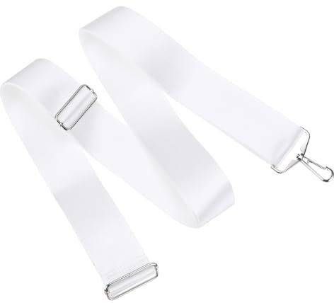 PATIKIL Tennis Net Center Strap 2 x7.2', Regulation Nylon Net Adjuster Adjustable Height Tennis Net Strap with Buckle for Park, Stadium Public Court, White
