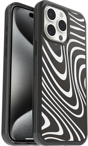 OtterBox Cover per Apple iPhone 15 Pro Max Symmetry Clear MagSafe, resistente a shock e cadute fino; sottile, testata 3x norme MIL-STD 810G, Midnight Swirl