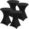 hicoosee 4er-Set Stretch Stehtischhusse, Ø80-85cm Hochwertige Tisch-Überzug Husse für Bistrotisch Stehtisch und Runde Stehtische, Elegante Stretch-Husse für Gartenparty Feier Hochzeit Taufe, Schwarz