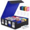 EYEPICK Trading Card Storage Box, PU Leather Quartuple MTG Deck Box, Holds 3200+ Cards, Magnetic Closure, for MTG, TCG Sports, Magic the Gathering Commander Cards, Playing Card (Blue)