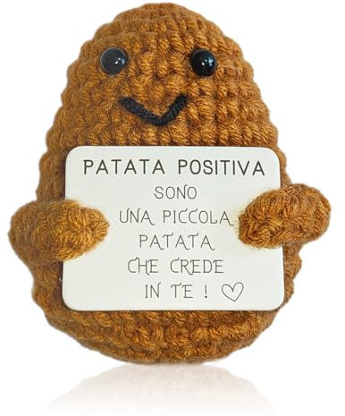 Zynxel Patata Positiva Italiano, Regalo Originale e Divertente, Idea Regalo Donna Uomo Coppia Adolescente Compleanno, Collega Oggetto d'ufficio, Bambola Umoristica e Motivazionale