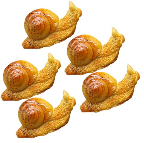 UKCOCO 5 Stück Miniatur Schnecken Figuren Detailreiche Gartendekoration aus Leichtem Material Kleine Schnecken für Terrasse und Garten