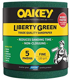 Liberty Green Sanding Roll 115mm x 5m Fine 120g