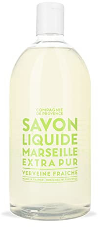 Compagnie de Provence® Flüssigseife Fresh Verbena 1l | Nachfüllgröße | Noten von frischem, zitronigem Eisenkraut | sanft, effektiv und herrlich erfrischend