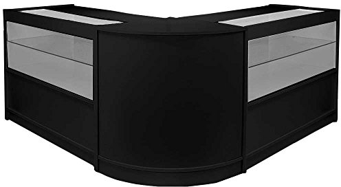 MonsterShop C1200 CM60 Gemini Ladeneinrichtung Rezeption Ladentheke Ladentresen Verkaufstisch Verkaufstheke Kassentisch Empfangstresen Theke Schwarz