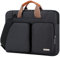 Lacdo 360° Protective Laptop Shoulder Bag for 13 inch New MacBook Air M4 A3240 2025/M3 A3113/M2 A2681/M1 A2337, 13 New MacBook Pro M2/M1 A2338 A2251 A2289, 13 iPad Air M3 2025/iPad Pro M4, Black