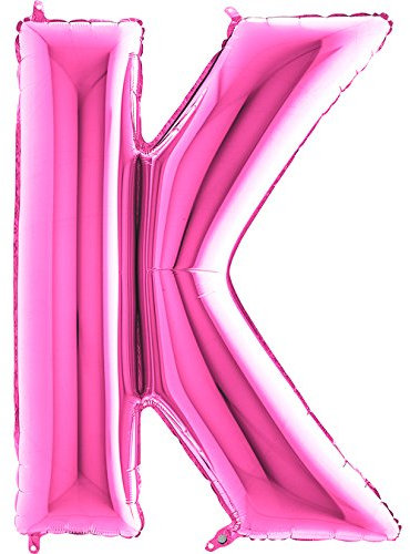 Trendario Ballon Buchstaben - XXL Riesenbuchstabe 100cm Folienballon - Helium Luftballons für Geburtstag, Taufe, Party Deko, Hochzeit (K, Pink)