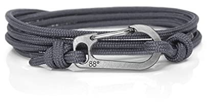 Titanium Carabiner Climbing Bracelet - Handmade in The UK and Adjustable - Waterproof Climber Bracelet - (Charcoal)