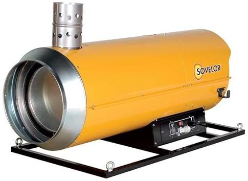 Chauffage air pulsé supendu au fuel à combustion indirecte (avec cheminée) 49 kW 2150 m3/h 230V HPV55S Sovelor