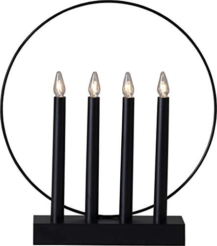 Star FensterleuchterGlossy, 4 warmwhite LED, Material: Holz, Farbe: schwarz, ca. 32x35 cm, 644-68