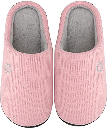 Mishansha Pantofole Casa/Esterno Uomo Donna Calde Pantofola in Memory Foam Comode Leggere Ciabatte da Casa Antiscivolo Morbide Scarpe Inverno Autunno(Rosa,36/37)