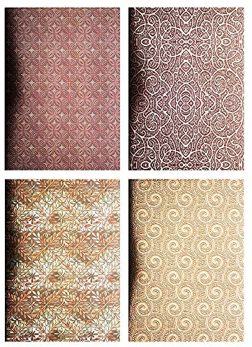 Ideen mit Herz Design-Papier metallic | 20 Bogen Spiegelkarton | bedruckt | DIN A4, 200g/m² | Bastelpapier, Glanzpapier, Silberpapier zum Basteln | je 4 Designs à 5 Blatt (Metall Ornamentik)