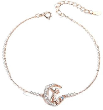 N/A Accessoires für Herren und Damen Der kleine Prinz Kette weiblich S925 Sterling Silber Armband Kleiner frischer Geschenkschmuck Hochzeitstag Muttertag Weihnachten Geburtstagsgeschenk