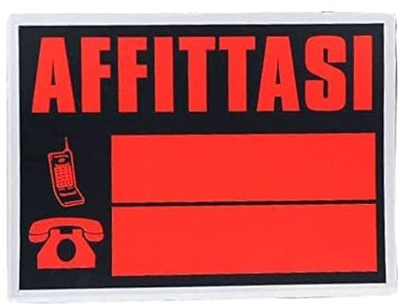 Hongu 6X Cartello affittasi Formato Grande 35x50 cm Colore Arancione sgargiante in PVC affitto con Doppio recapito telefonico