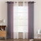 EMEMA Voile Vorhang Zweifarbiger Vorhang mit Ösen Transparente Gardine Ösenschal Fensterschal Lichtdurchlässig für Schlafzimmer 2er Set 140x225cm Lila