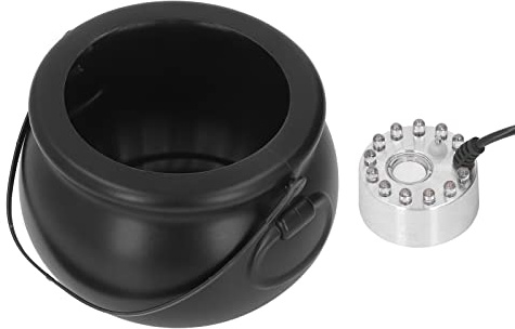 Hexenkessel-Nebel-Hersteller Langlebiger Halloween-Kessel-Nebel-Hersteller aus Metall 100 bis 240 V Silber-Schwarz-Horror-Kunststoff für Partys EU-Stecker