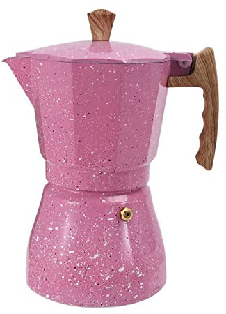 WETG la Cafetera Latte Cafetera Espresso Moka Cafetera Olla Cafetera de Estufa 300Ml Rosa