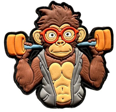 Pandiui23 Patch aus PVC Affe, Patch Crossfit, Patch Affe, Abzeichen Affe, Flagge-Patch Affe, Taktisches Patch Affe, Patch PVC Affe (Affe)