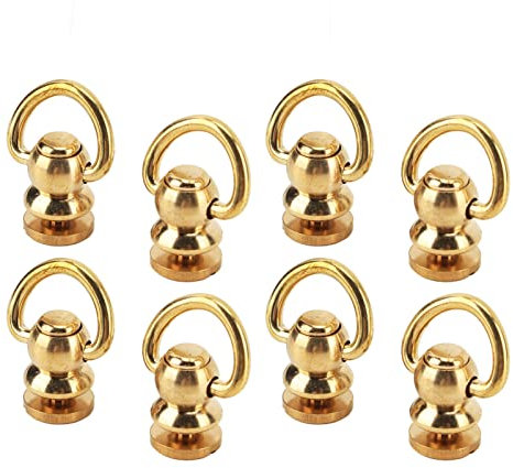 D-Ring-Bolzen, Schraubnieten, Metallplattiert, Dring-Bolzen, Knopf-Bolzen, Riemen, Dekoration, Zugring, Uhr, 12 Sets, D-Typ, Messing, 12 Set, Ornament, Lederhandwerk-Nieten (S)