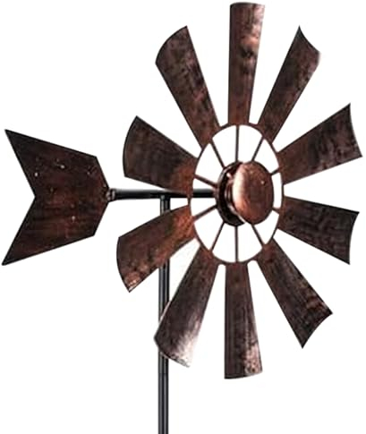 NASSMOSSE Mulino a vento per cortile, 72,9 x 24,1 cm, filatori a vento da giardino, impermeabili, sculture a vento vintage e filatori per patio, prato esterno 1